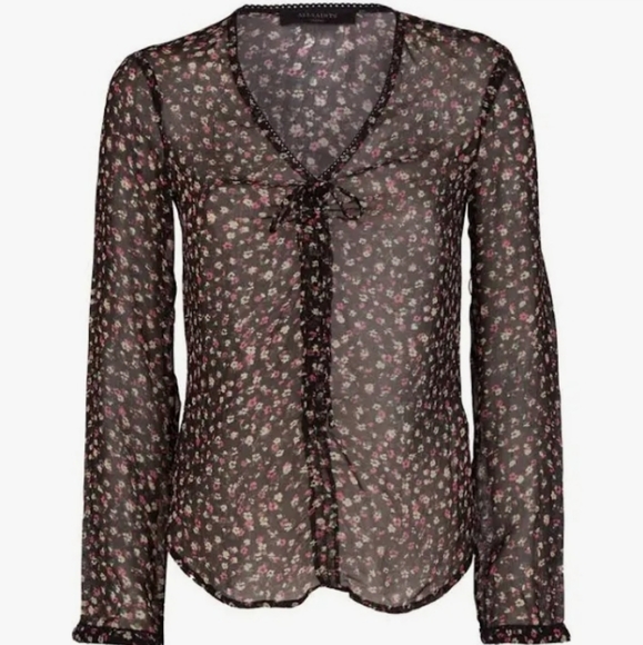 All Saints ELIANA Ditz Floral Top - Picture 9 of 10